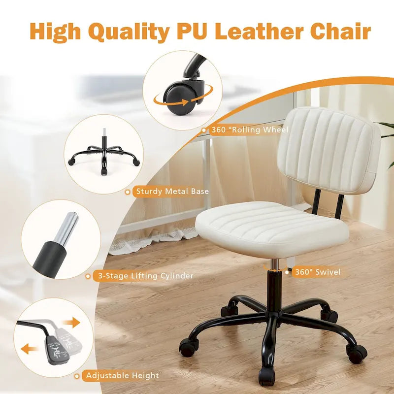 Chaise de bureau à dossier bas petite chaise de bureau à roulettes