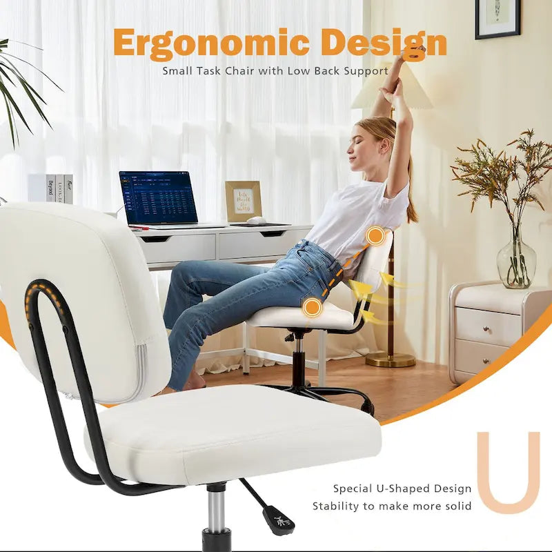 Chaise de bureau à dossier bas petite chaise de bureau à roulettes