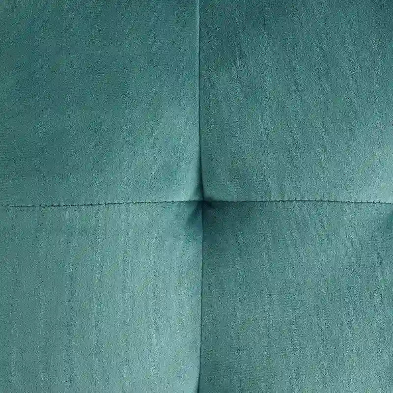 Ottoman cube capitonné en velours sarcelle
