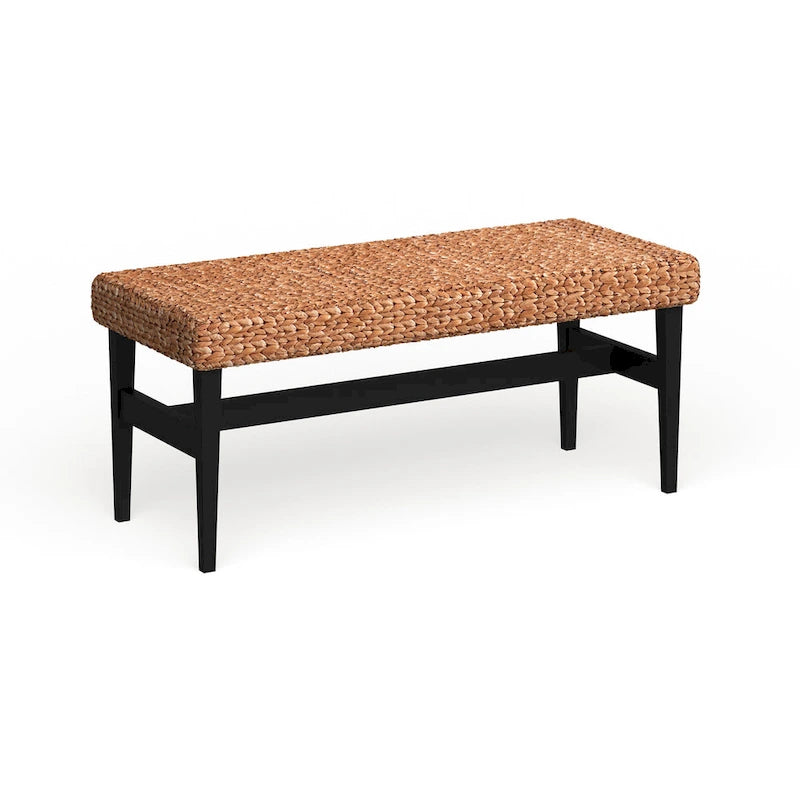 Banc en osier naturel noir