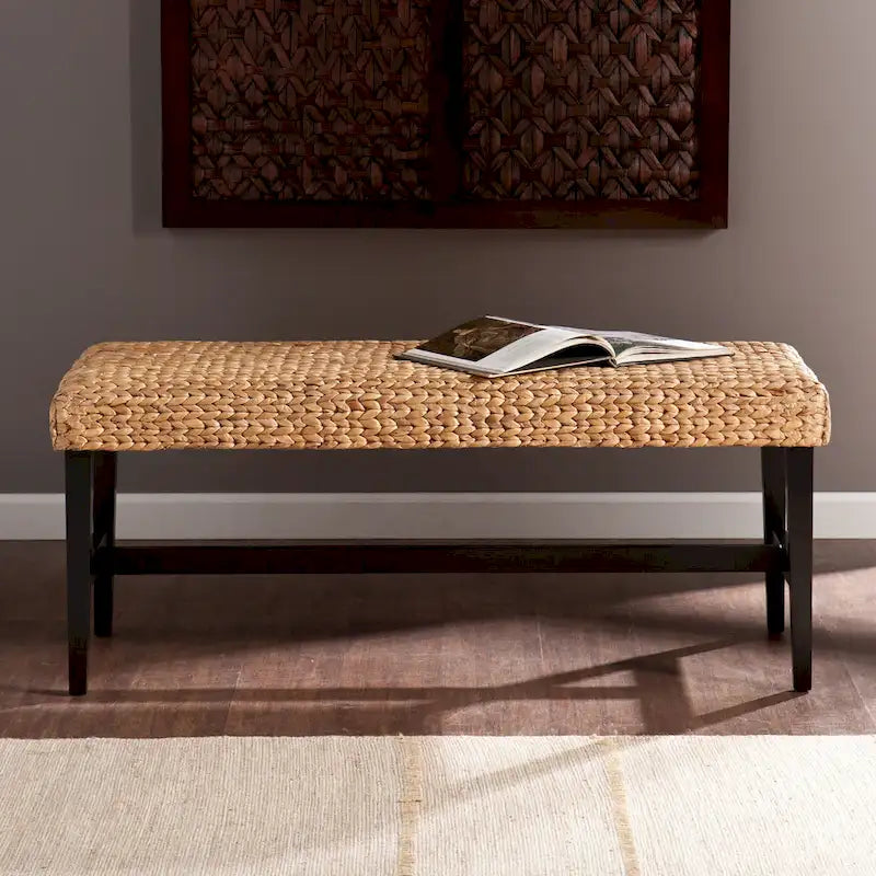 Banc en osier naturel noir