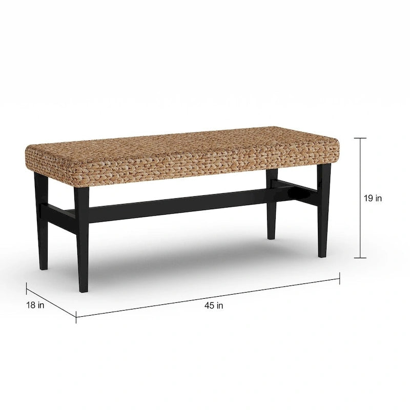 Banc en osier naturel noir