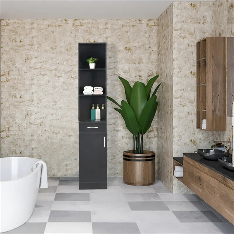 Meuble haut de salle de bain 1 porte 1 tiroir 3 compartiments