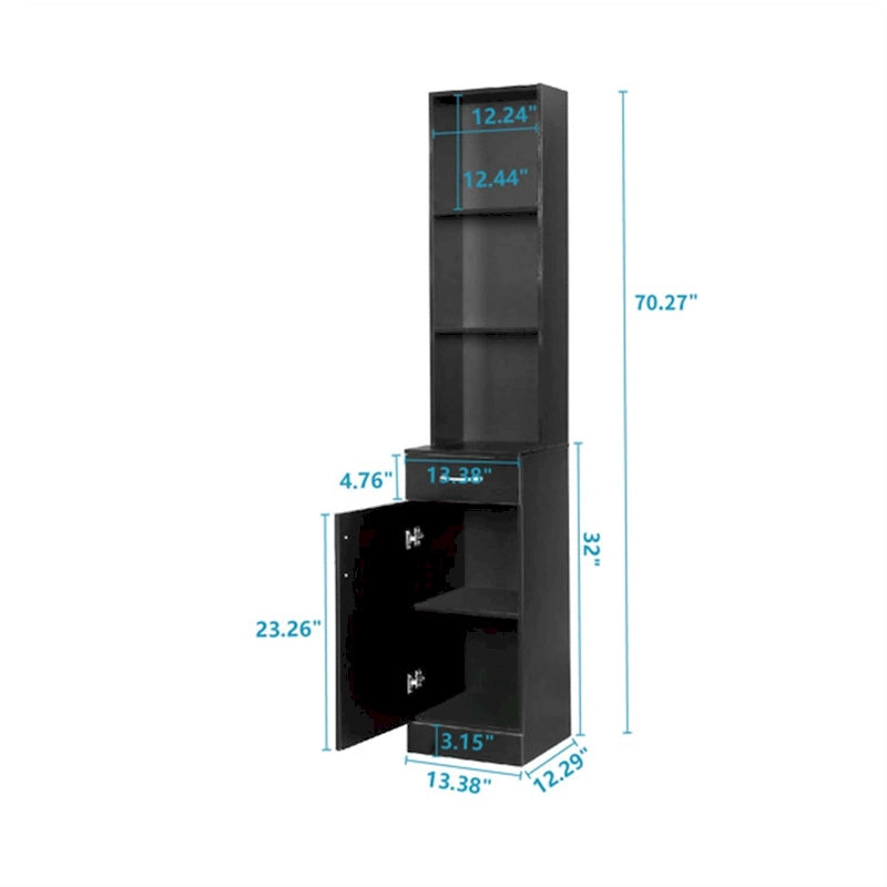 Meuble haut de salle de bain 1 porte 1 tiroir 3 compartiments