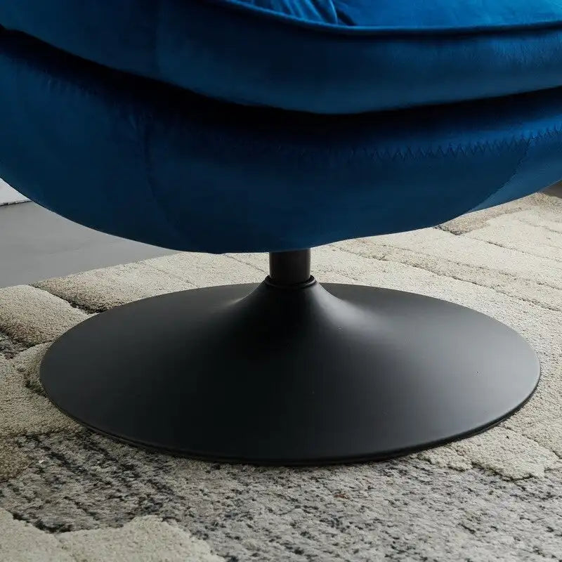 Fauteuil pivotant de détente en velours avec repose-pieds