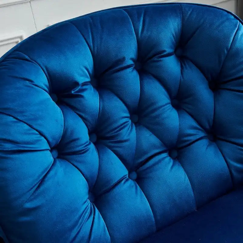 Fauteuil pivotant de détente en velours avec repose-pieds