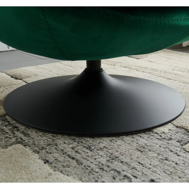 Fauteuil pivotant de détente en velours avec repose-pieds