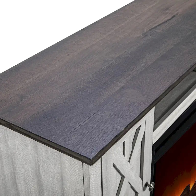 Meuble TV console de 68 po pour téléviseurs jusqu'à 75 po avec foyer