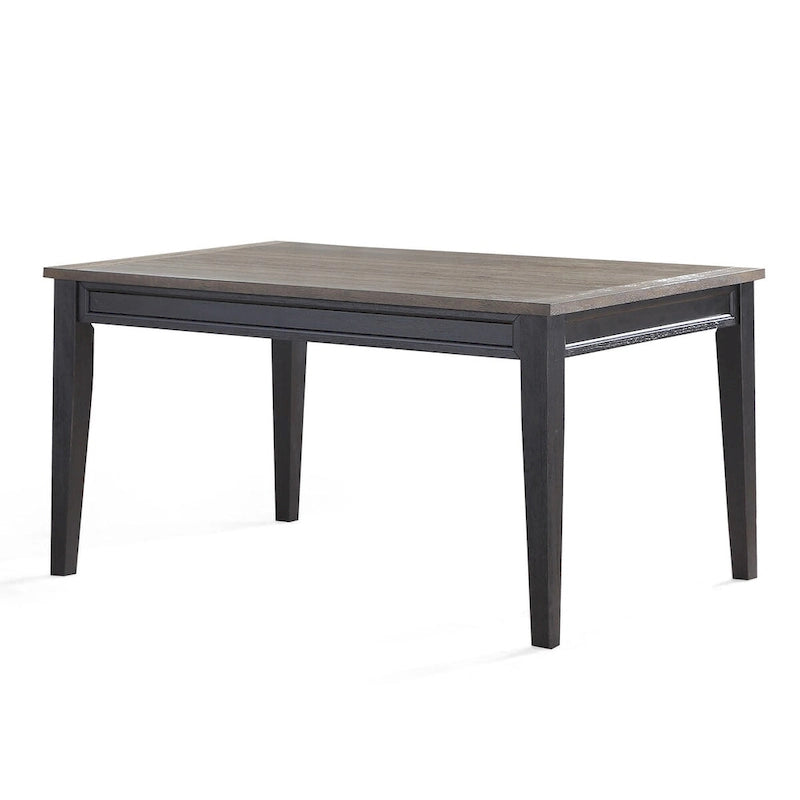 Table de salle à manger bicolore en ébène et bois flotté