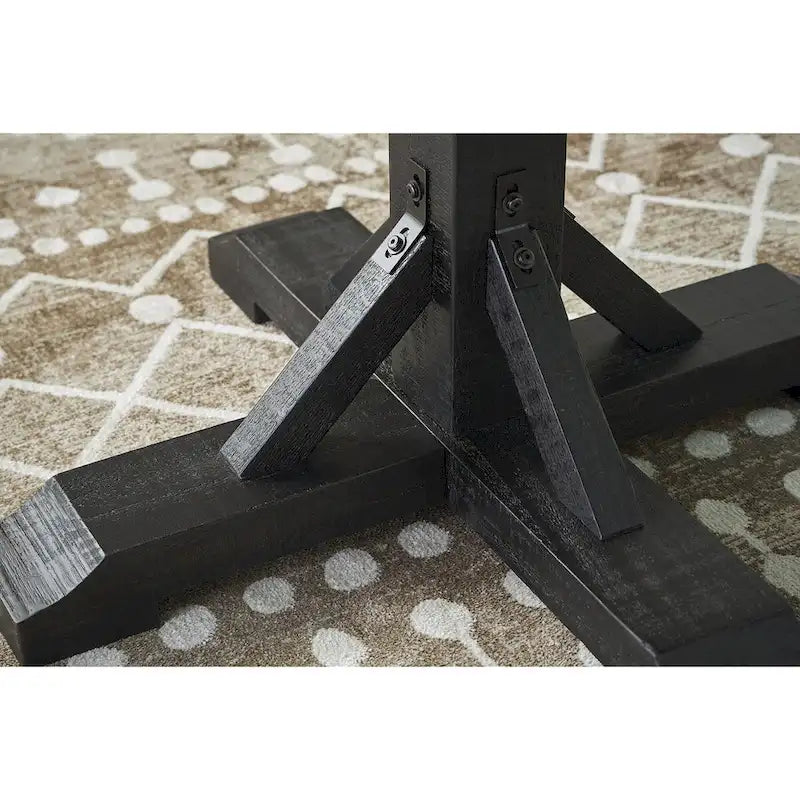 Table à manger hauteur comptoir noire/marron foncé - 48 L x 48 P x 36 H