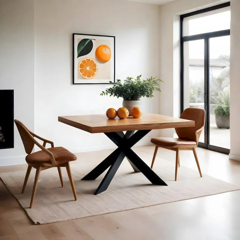 Table de salle à manger carrée en bois massif de 48 pouces