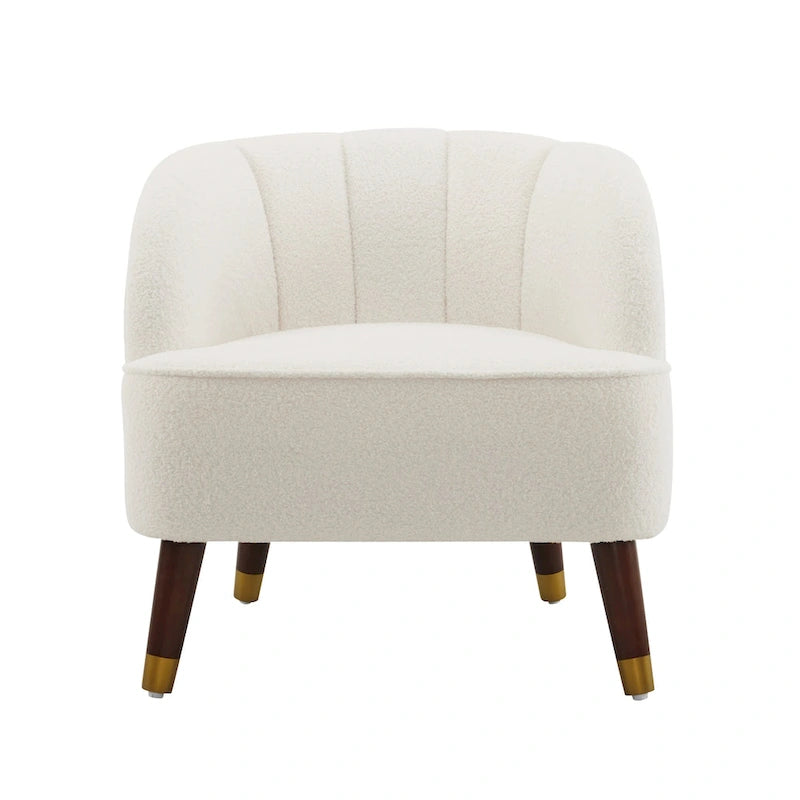Fauteuil d'appoint rembourré avec pieds en bois