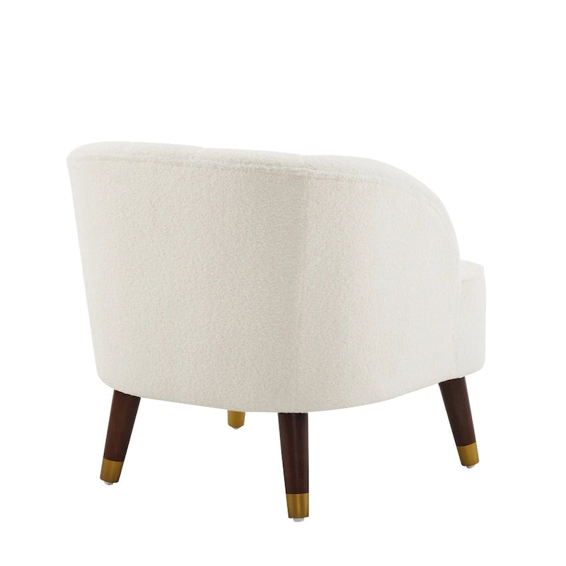 Fauteuil d'appoint rembourré avec pieds en bois
