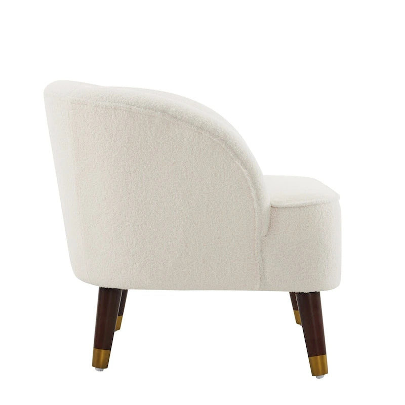 Fauteuil d'appoint rembourré avec pieds en bois