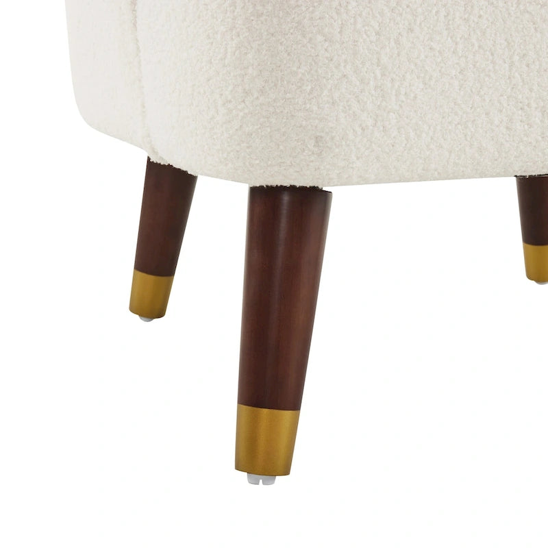 Fauteuil d'appoint rembourré avec pieds en bois