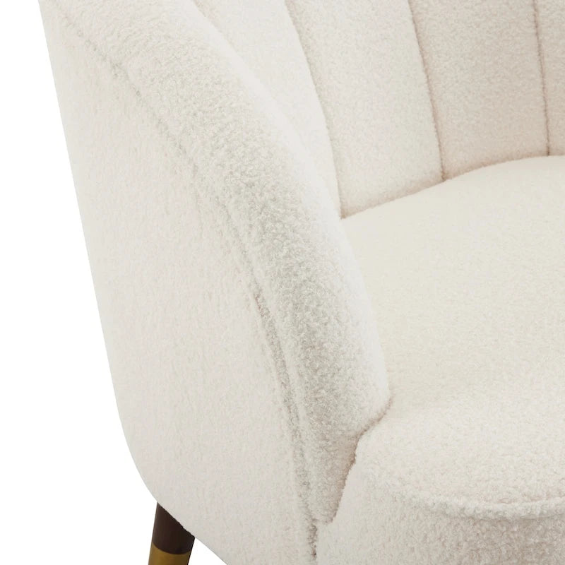Fauteuil d'appoint rembourré avec pieds en bois