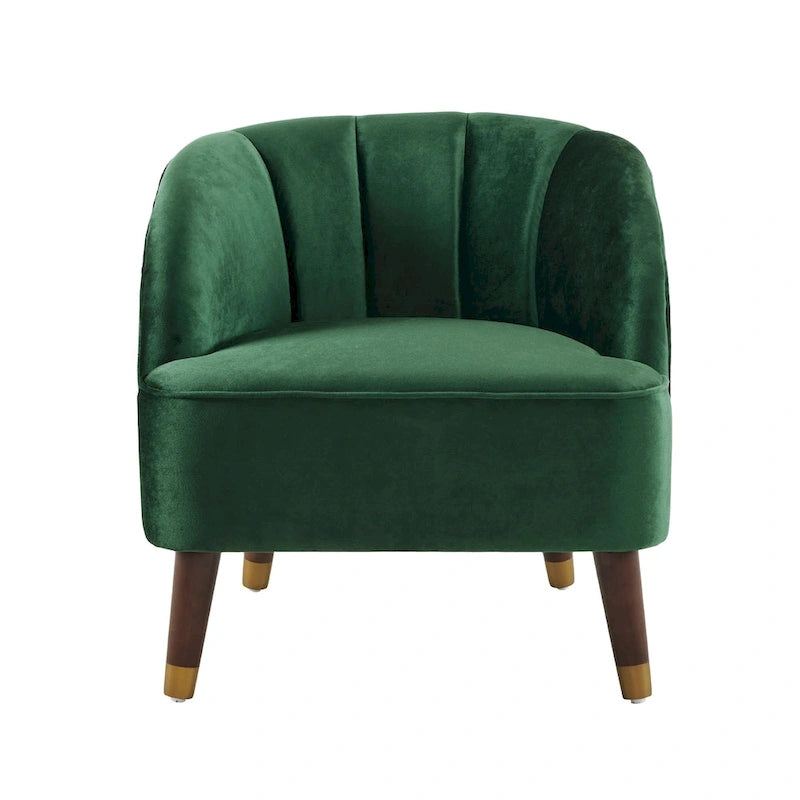 Fauteuil d'appoint rembourré avec pieds en bois