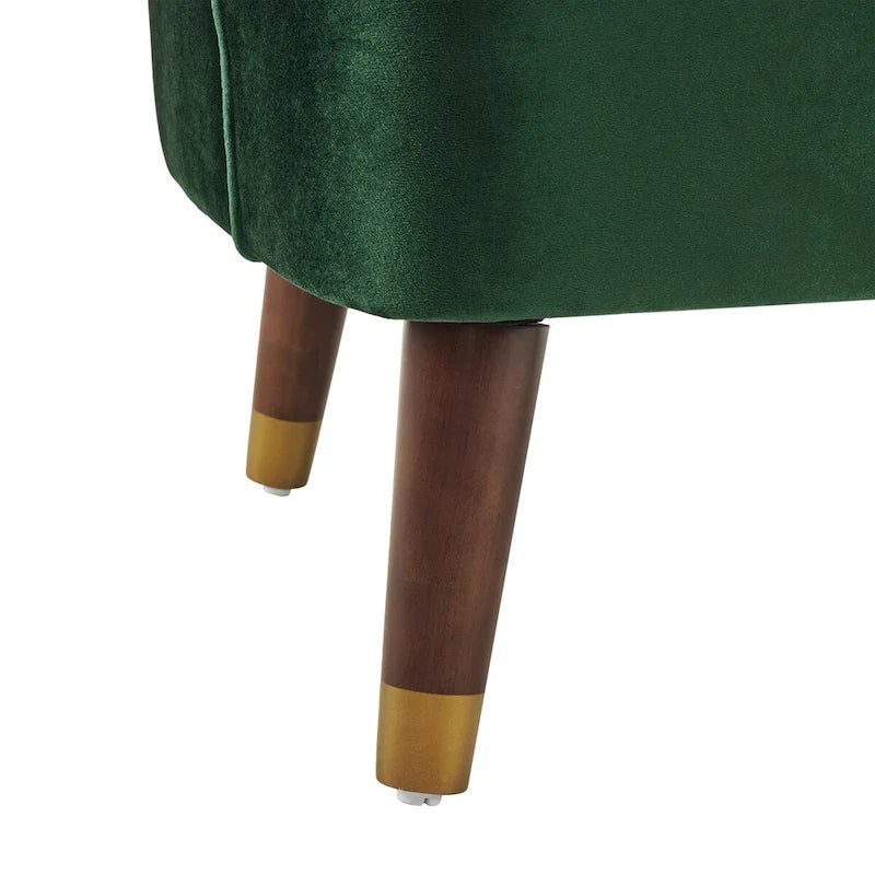 Fauteuil d'appoint rembourré avec pieds en bois