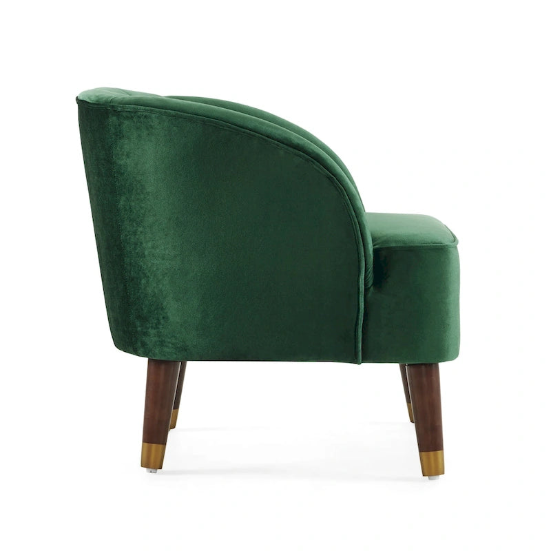 Fauteuil d'appoint rembourré avec pieds en bois