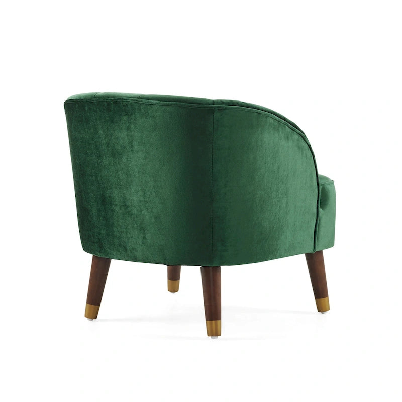 Fauteuil d'appoint rembourré avec pieds en bois