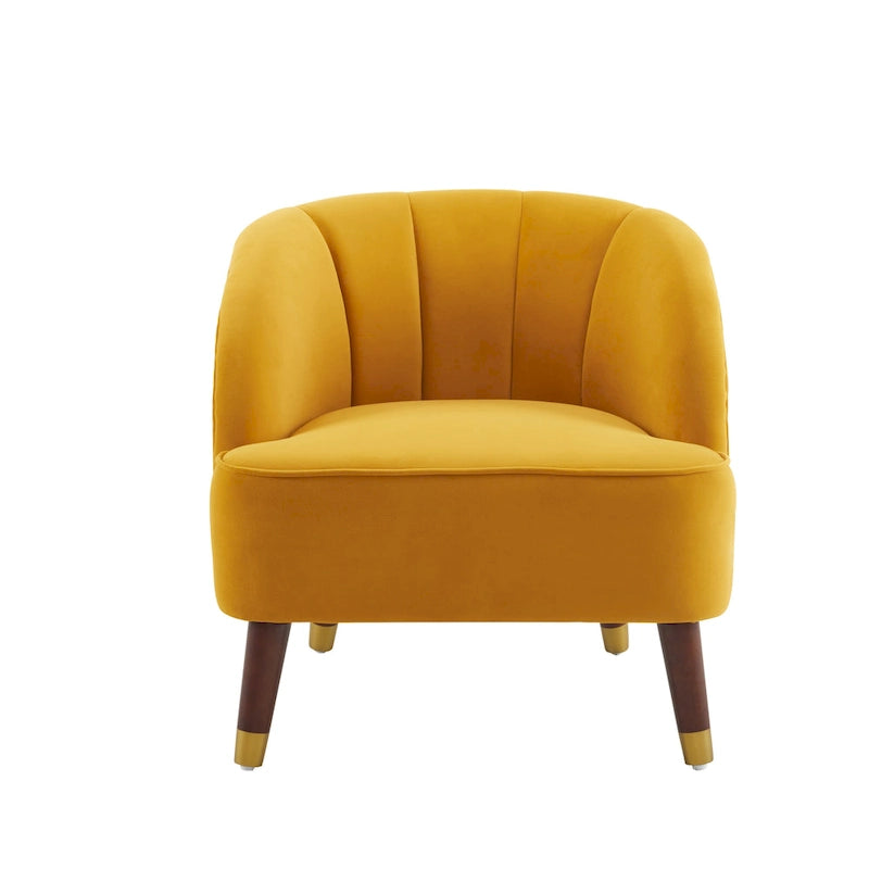 Fauteuil d'appoint rembourré avec pieds en bois