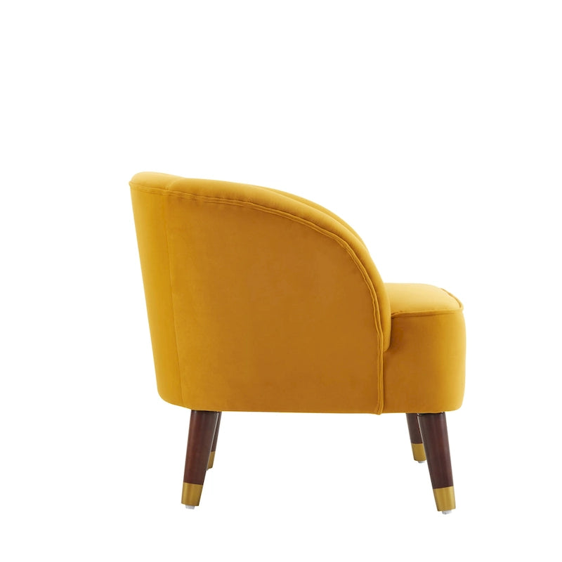 Fauteuil d'appoint rembourré avec pieds en bois