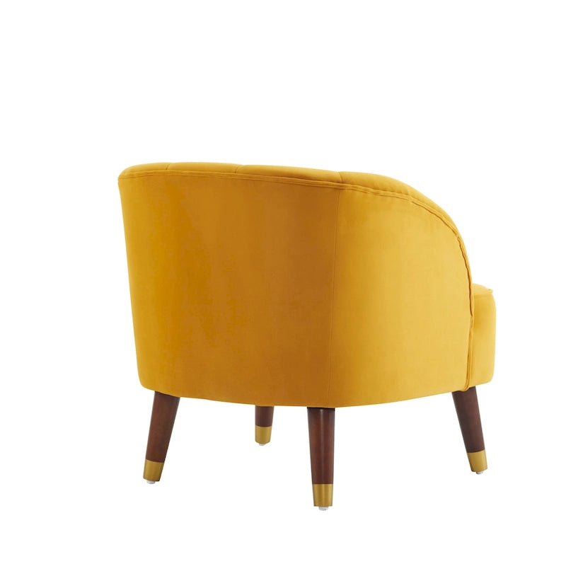 Fauteuil d'appoint rembourré avec pieds en bois
