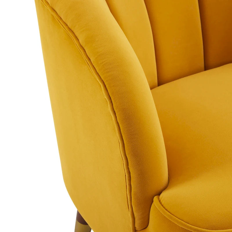 Fauteuil d'appoint rembourré avec pieds en bois