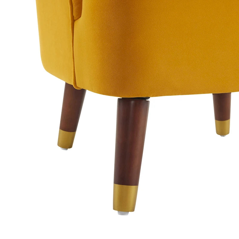 Fauteuil d'appoint rembourré avec pieds en bois
