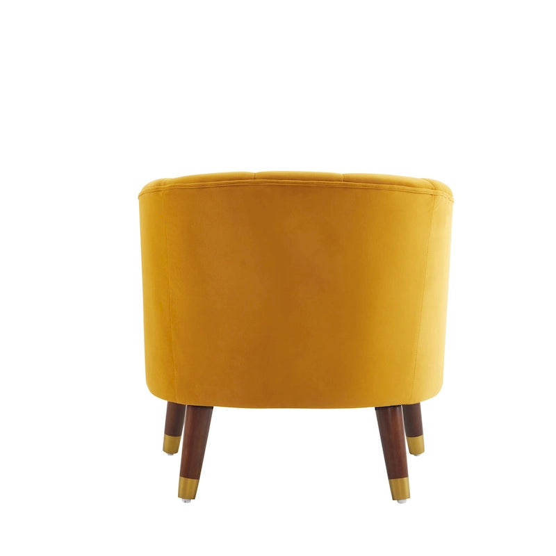 Fauteuil d'appoint rembourré avec pieds en bois