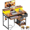 Bureau de 101,6 cm avec prises de courant