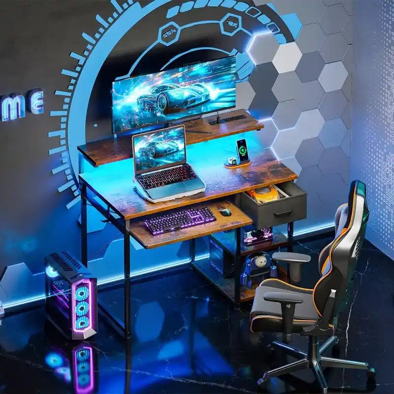 Bureau de 101,6 cm avec prises de courant