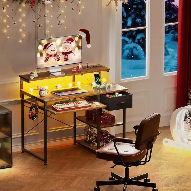 Bureau de 101,6 cm avec prises de courant