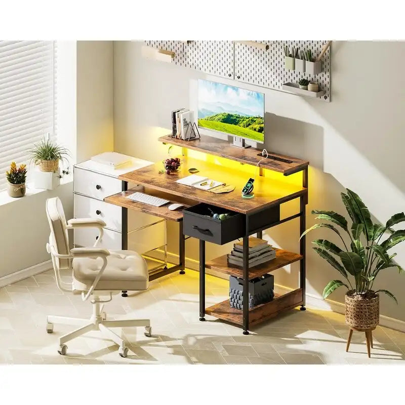 Bureau de 101,6 cm avec prises de courant