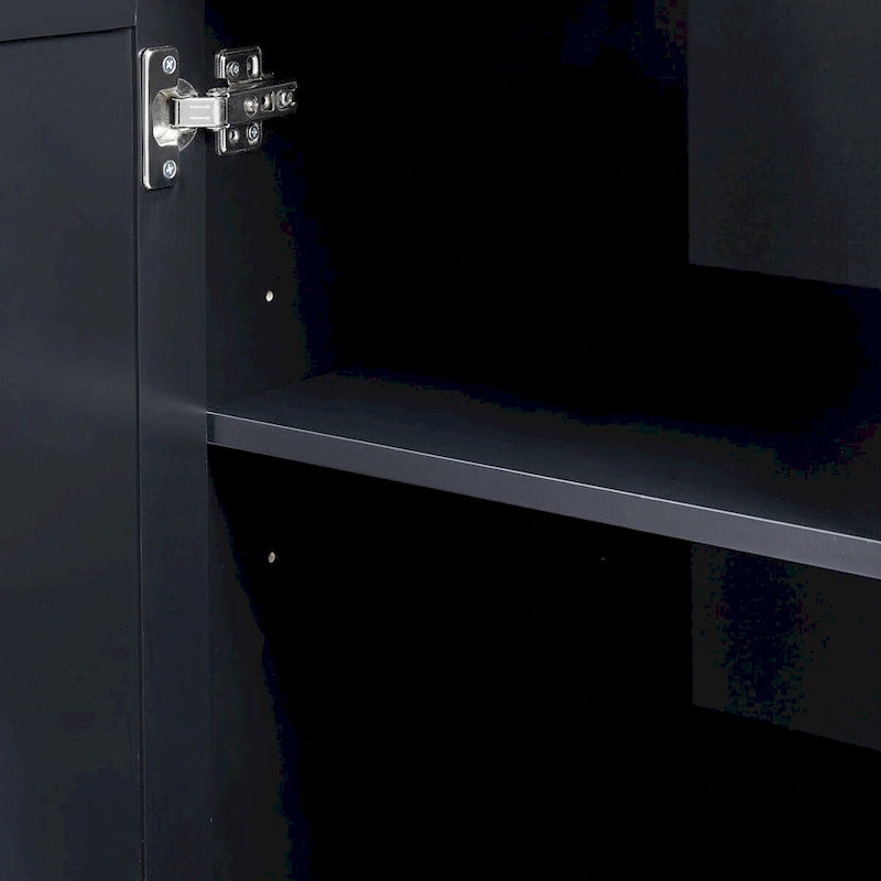 Armoire de rangement pour salle de bain de 32 po L x 72 po H avec portes et trois tiroirs