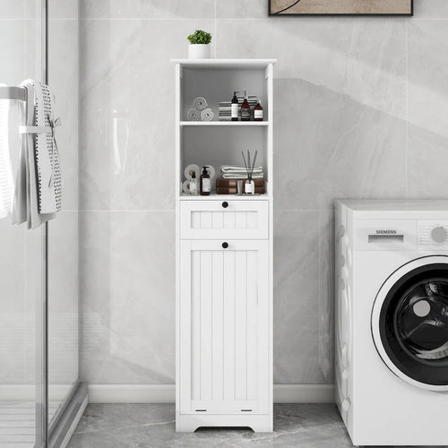 Meuble de tri à linge basculant à 1 compartiment et 1 tiroir - Salle de bain