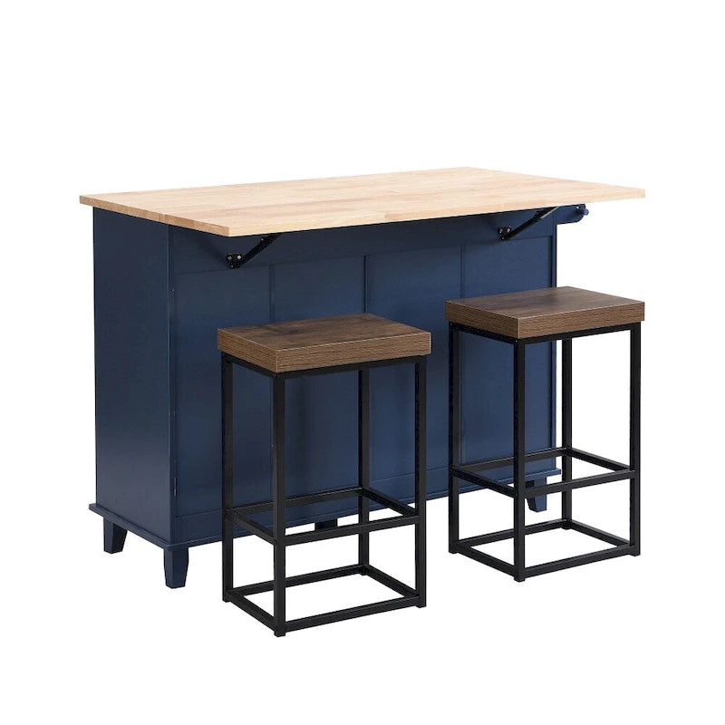 Îlot de cuisine style ferme avec plateau rabattable et 2 places assises
