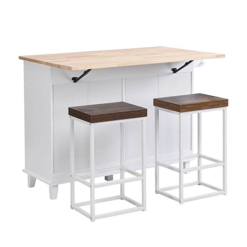 Îlot de cuisine style ferme avec plateau rabattable et 2 places assises