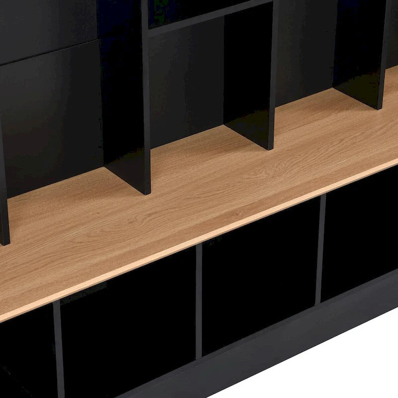Meuble d'entrée large avec banc de rangement - Meuble à chaussures minimaliste, rangements cubiques, 8 crochets