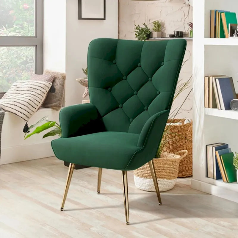 Chaise rembourrée en velours moderne