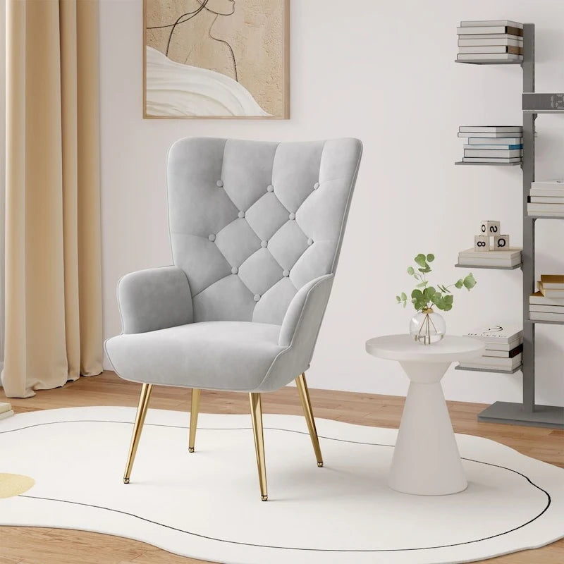 Chaise rembourrée en velours moderne
