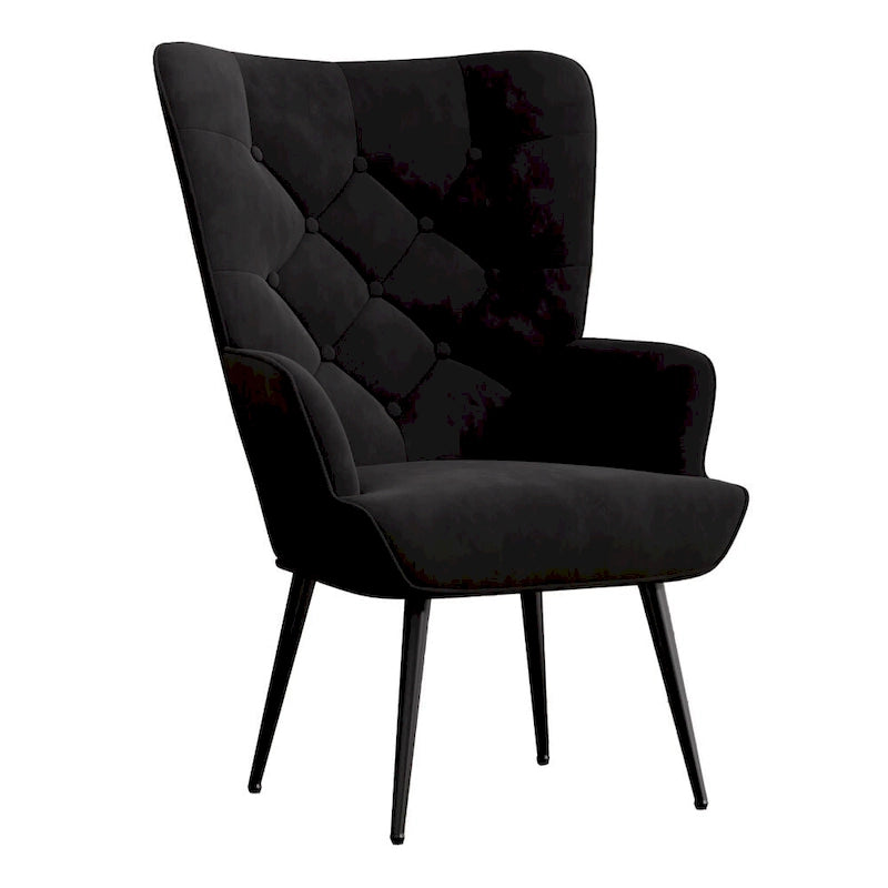 Chaise rembourrée en velours moderne