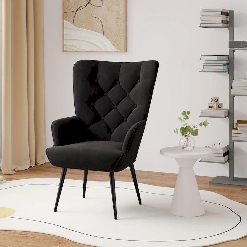 Chaise rembourrée en velours moderne