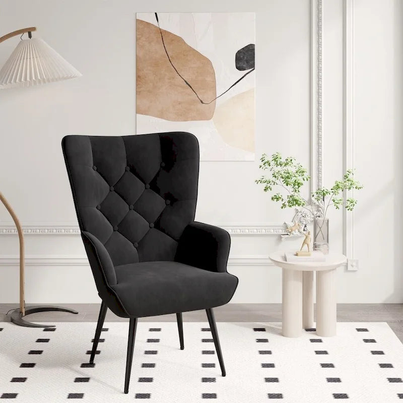 Chaise rembourrée en velours moderne