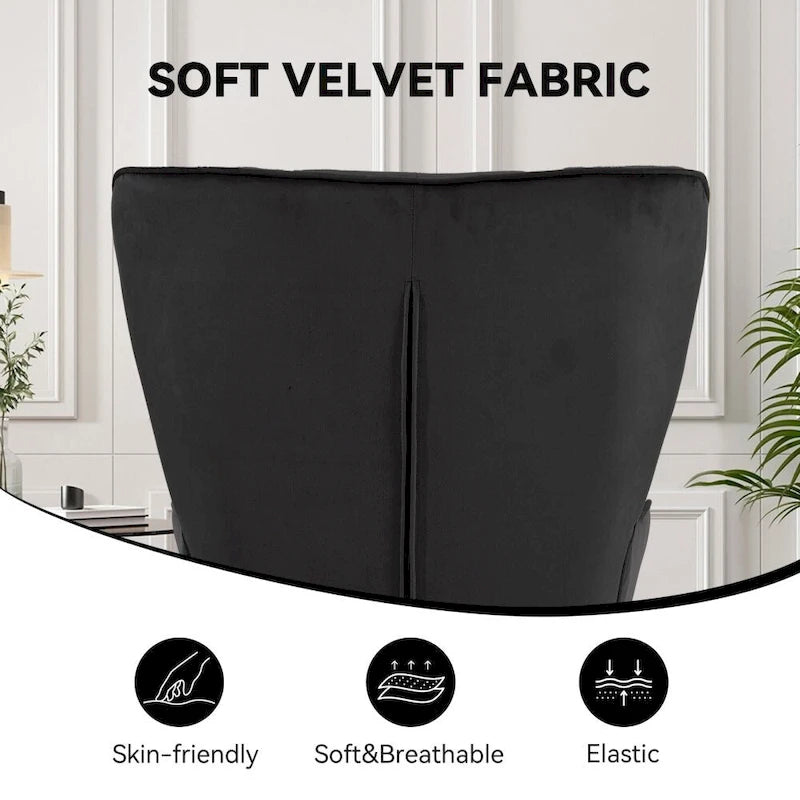 Chaise rembourrée en velours moderne