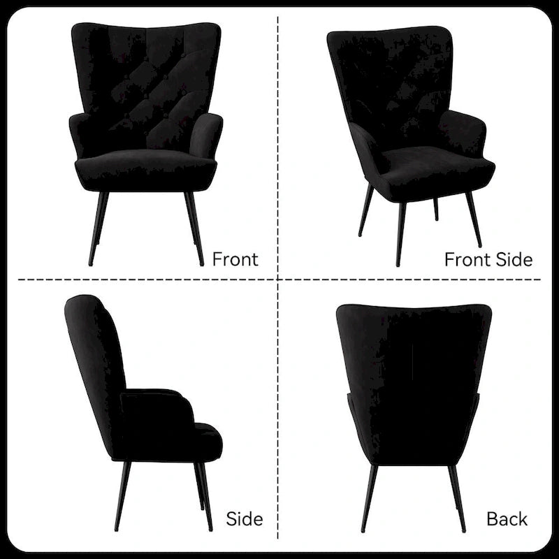 Chaise rembourrée en velours moderne