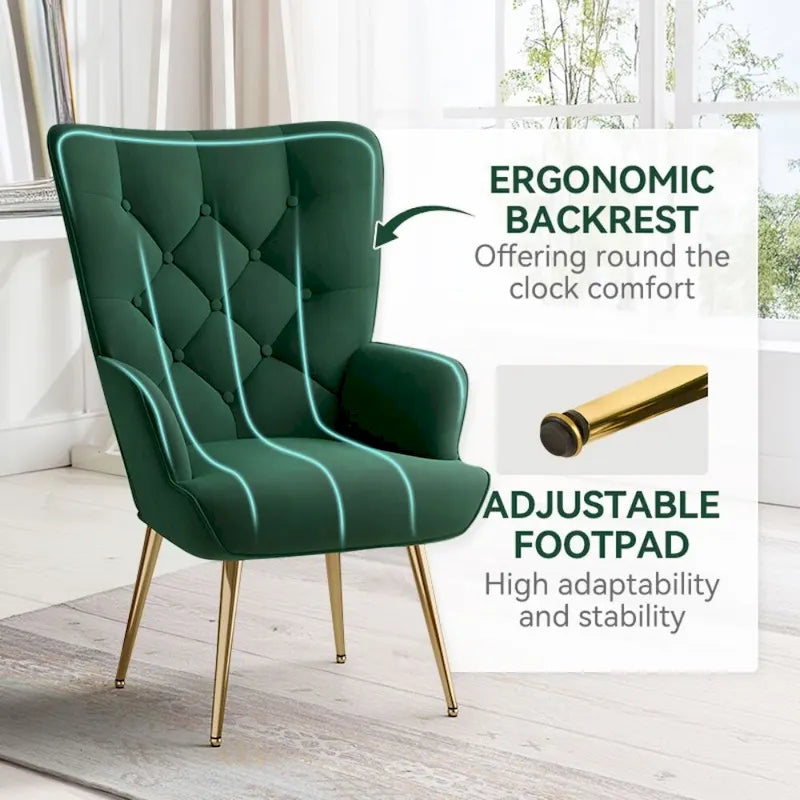 Chaise rembourrée en velours moderne