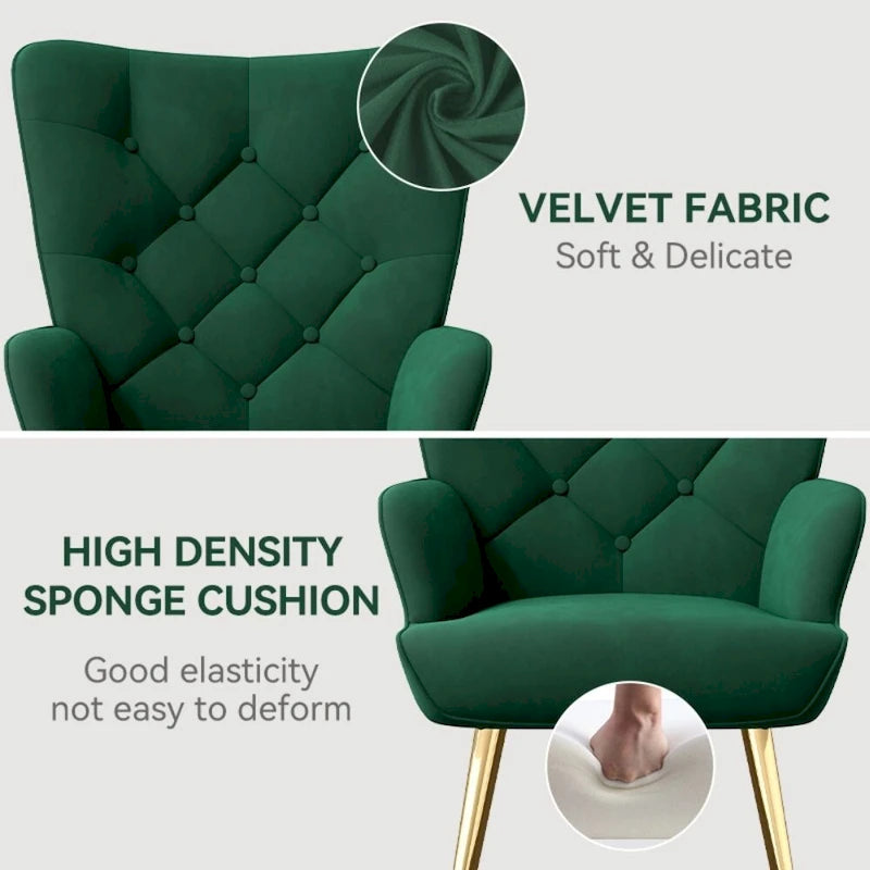 Chaise rembourrée en velours moderne