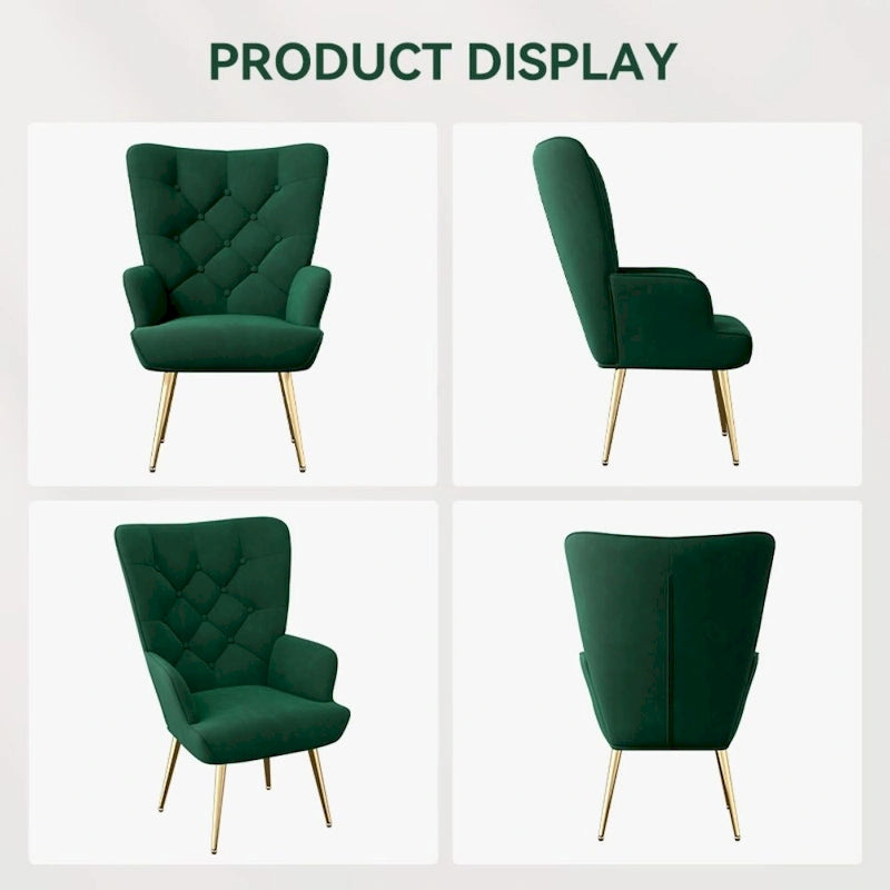 Chaise rembourrée en velours moderne