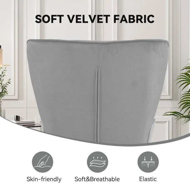 Chaise rembourrée en velours moderne